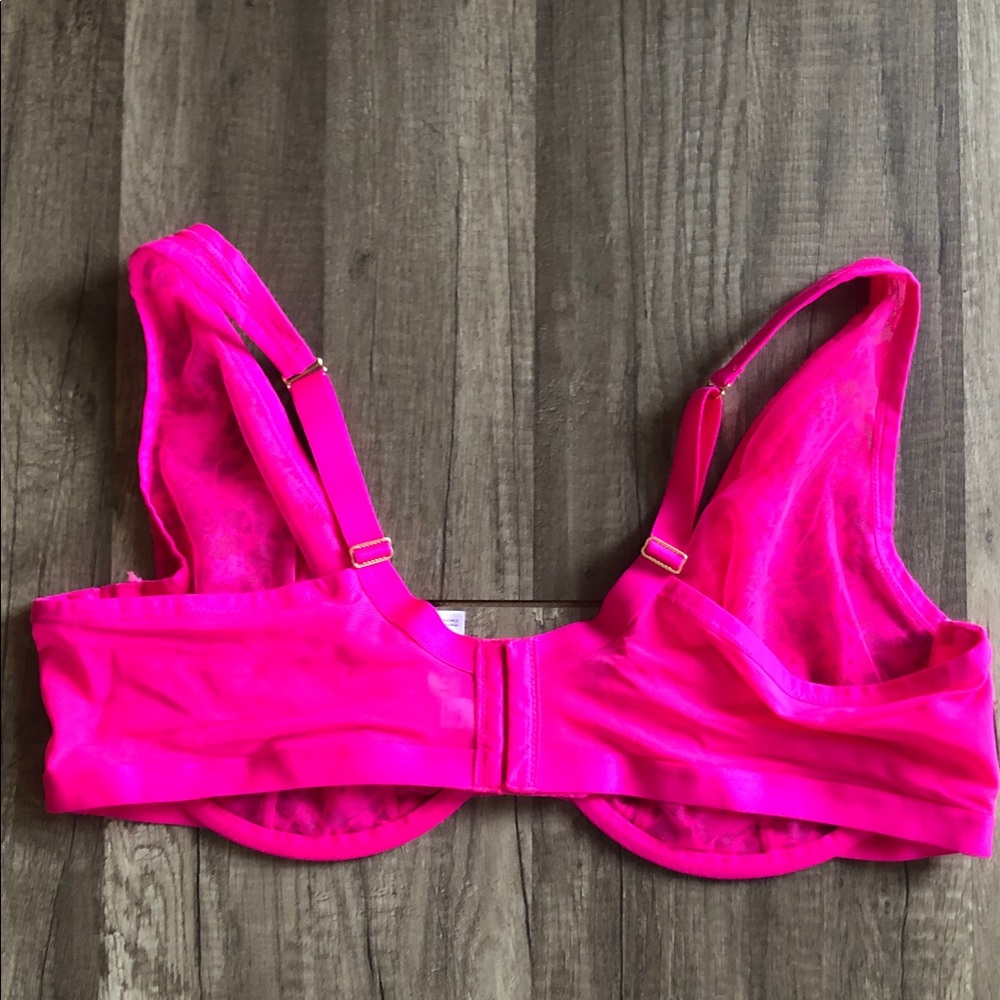 Cacique High Apex Plunge Bra Pink Glow 44D - Picture 7 of 9